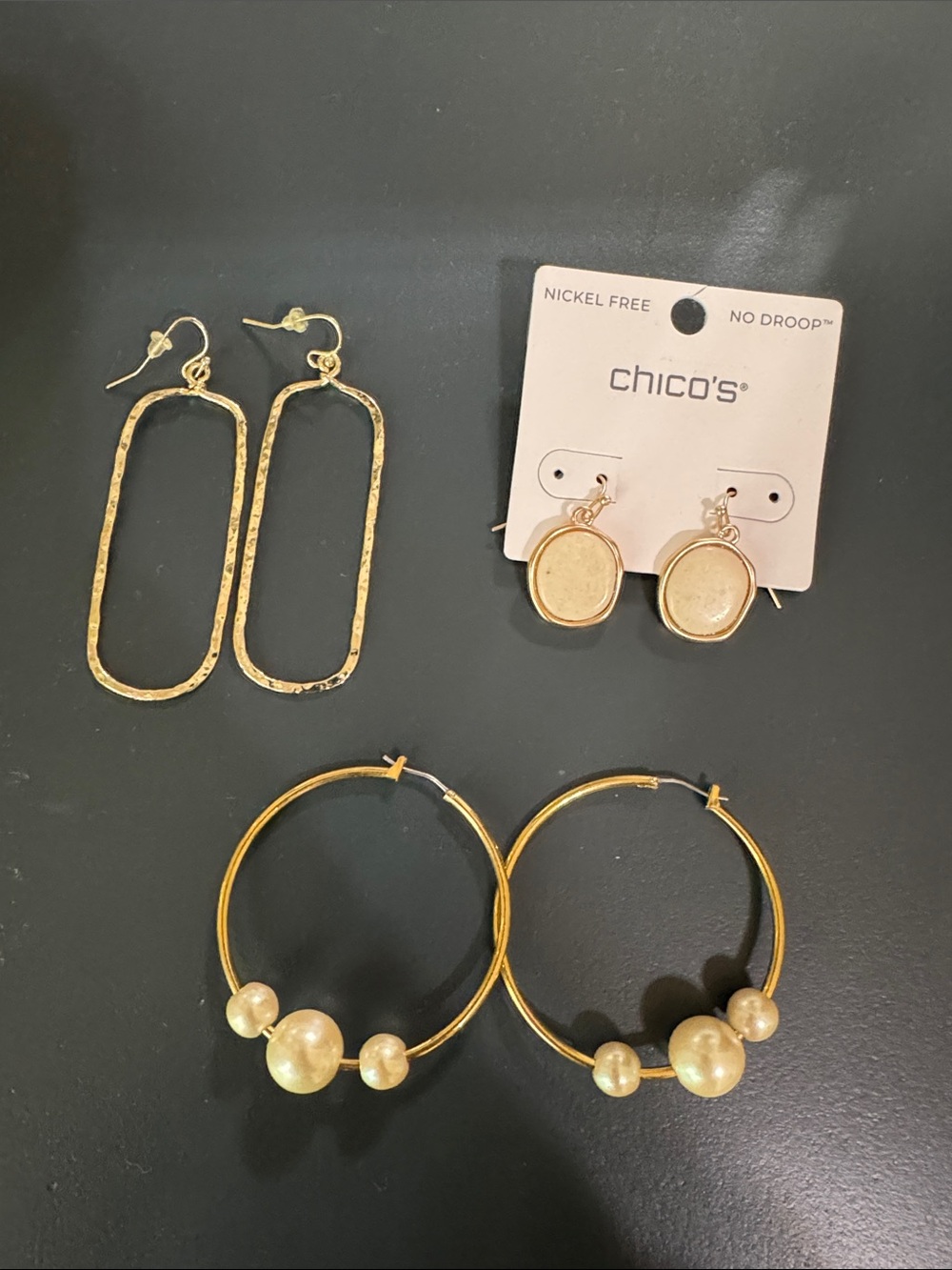 Gold-Tone Mixed Earring bundle Set with Hoop, Drop and Beaded Styles